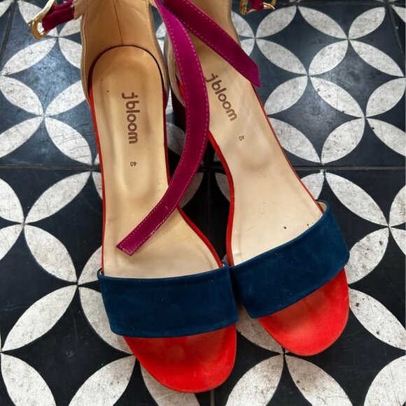 Suede Colourblock Sandals - Picture 1 of 3